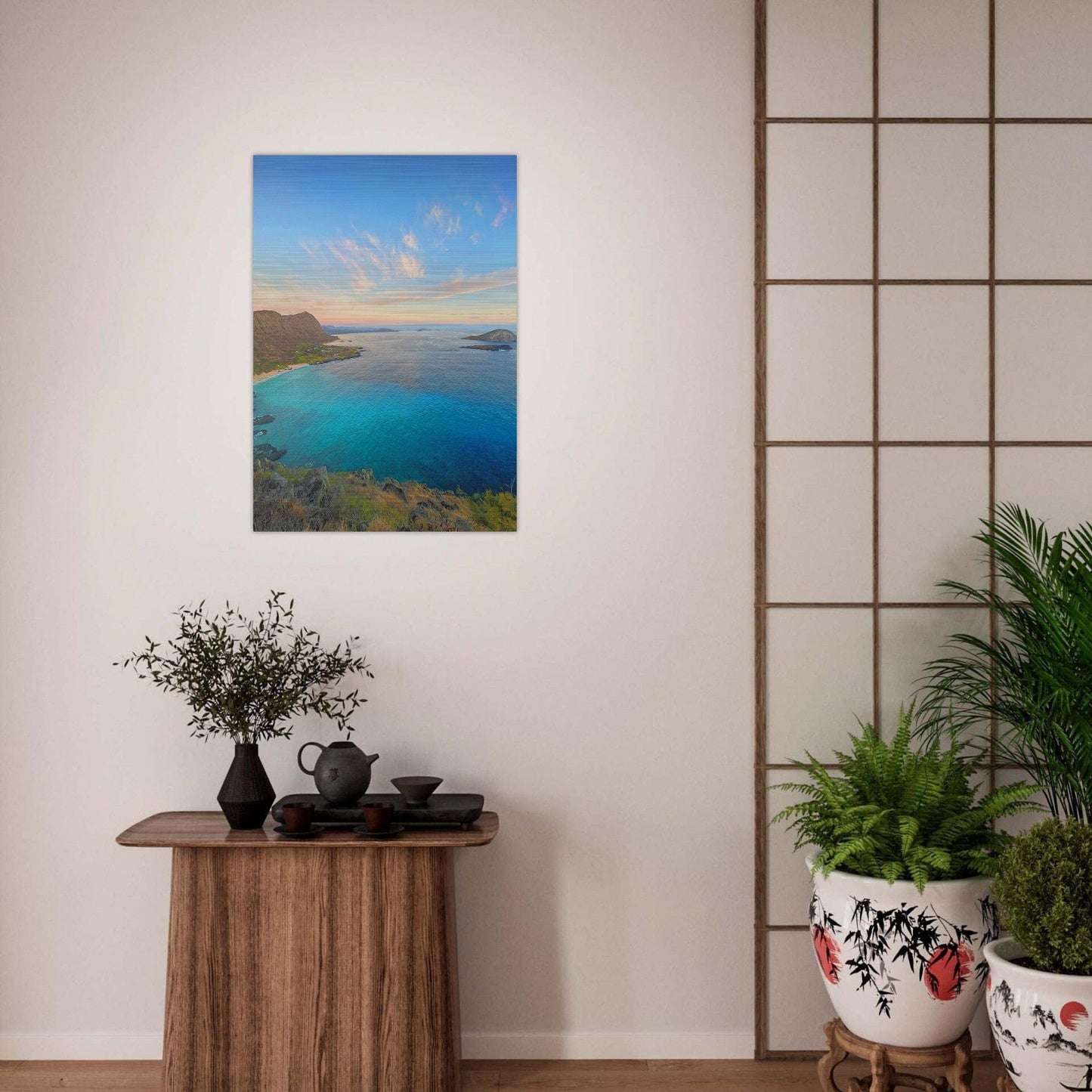 Brushed Aluminum Print Ka Iwi, Oahu, Hawaii