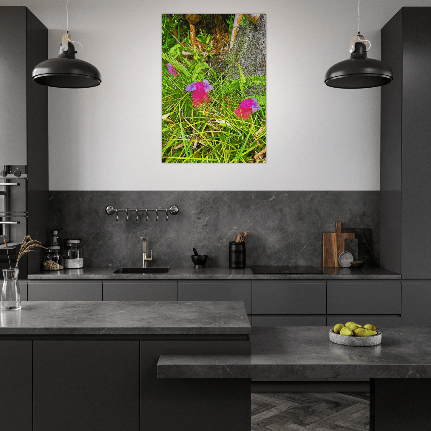 Triple Blossom Brushed Aluminum Print