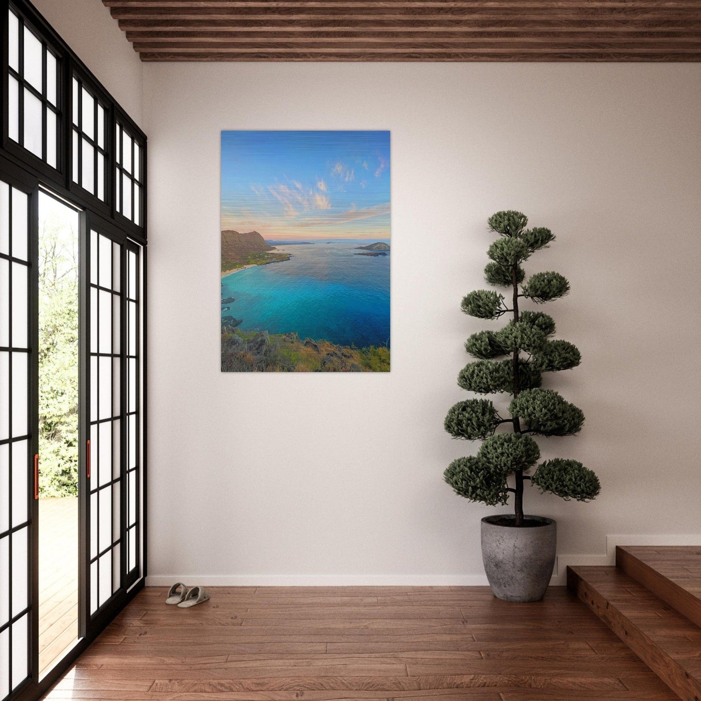 Brushed Aluminum Print Ka Iwi, Oahu, Hawaii