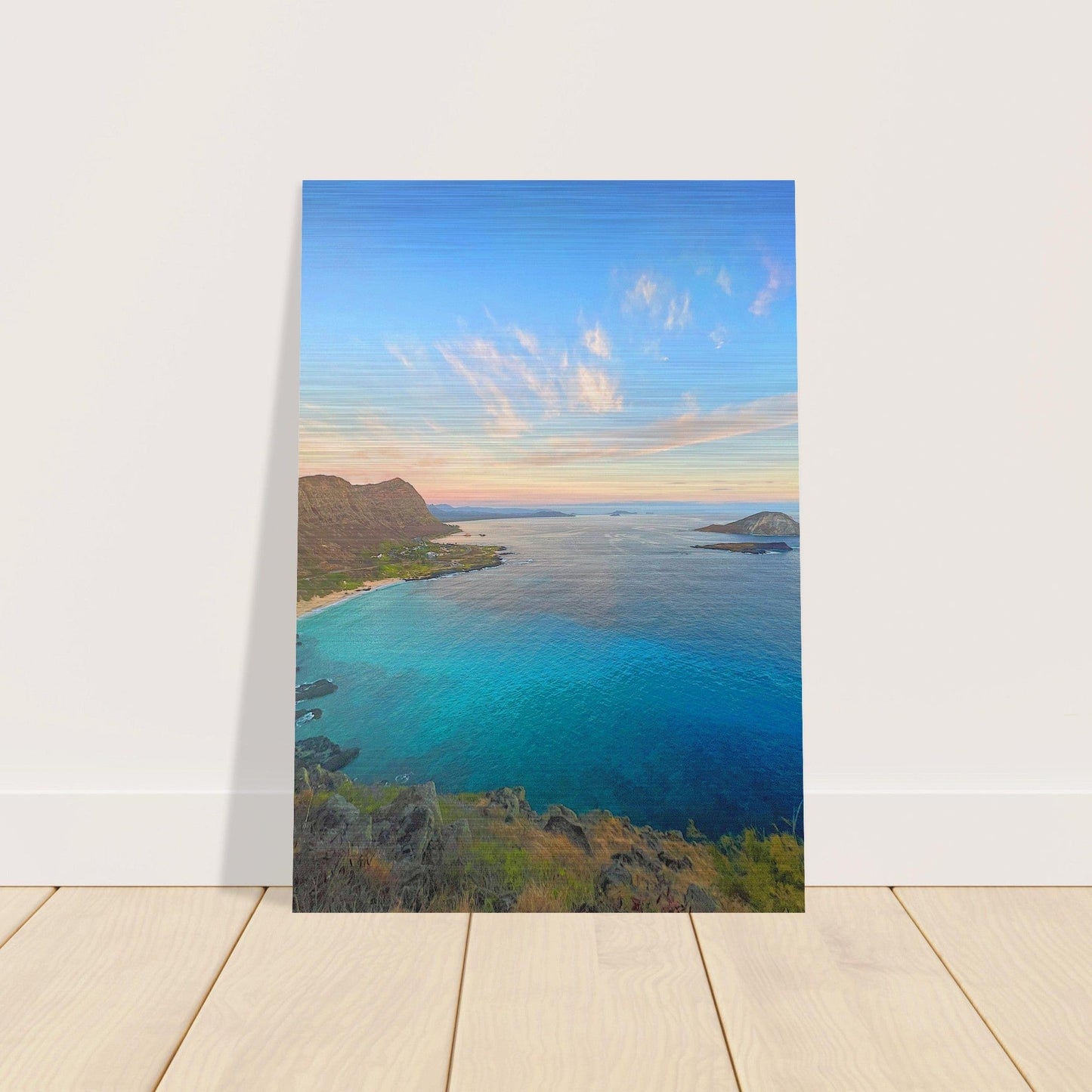 Brushed Aluminum Print Ka Iwi, Oahu, Hawaii