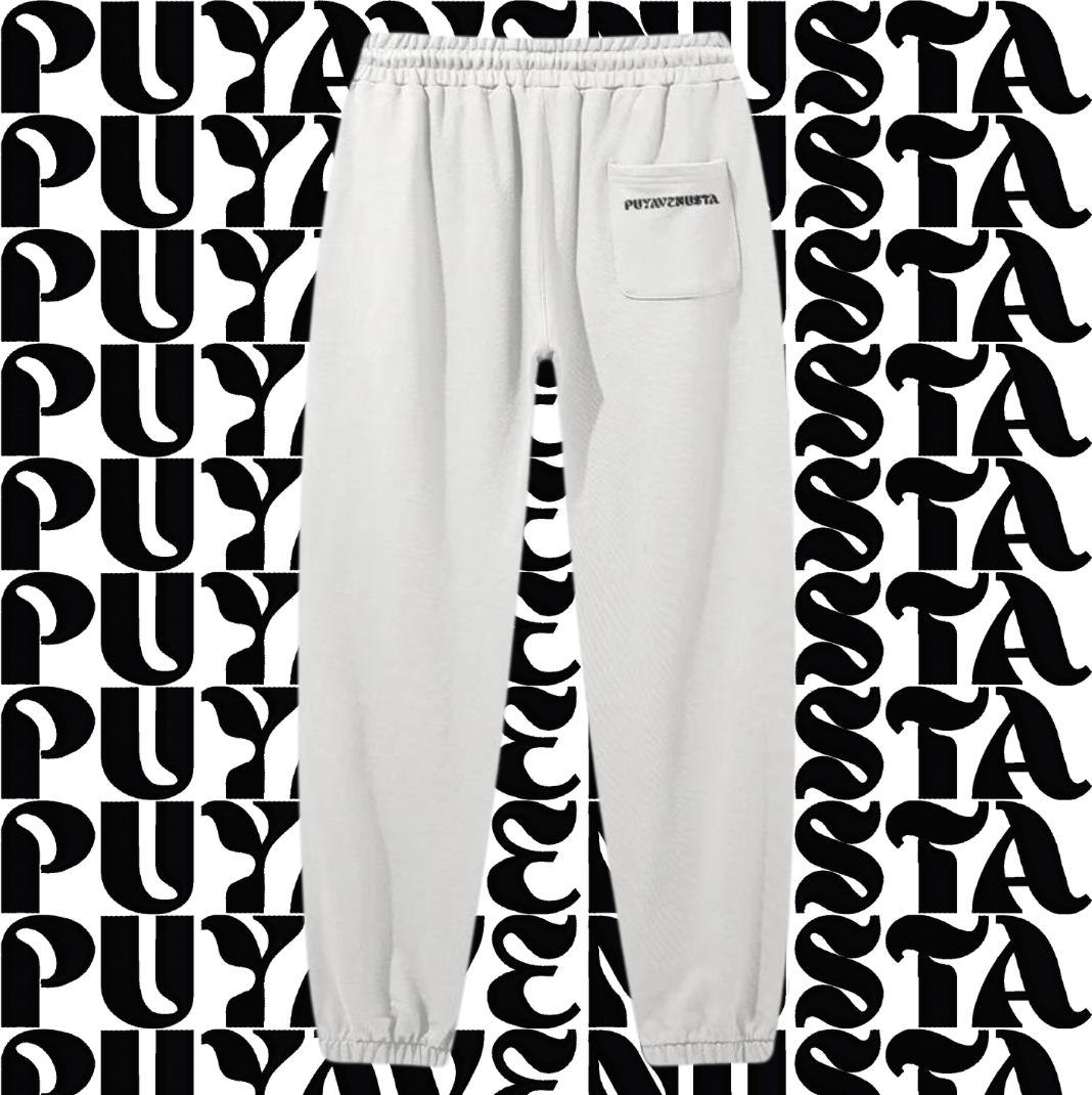 Heavyweight Baggy Sweatpants BLACK LOGO - PUYAVENUSTA