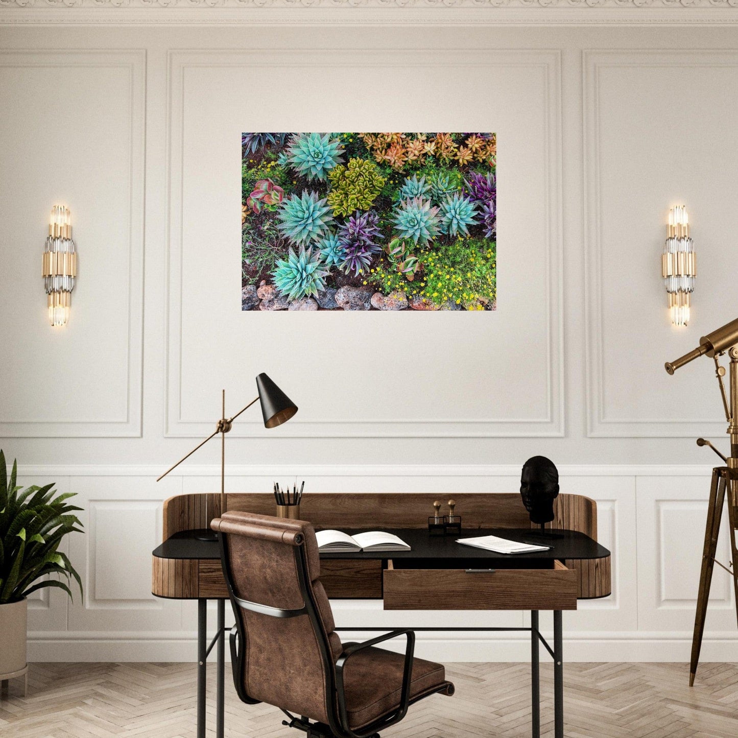 Cactus Mat Brushed Aluminum Print