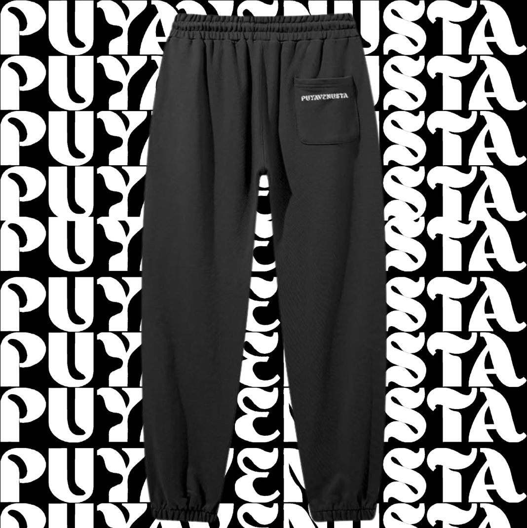 Heavyweight Baggy Sweatpants WHITE LOGO - PUYAVENUSTA
