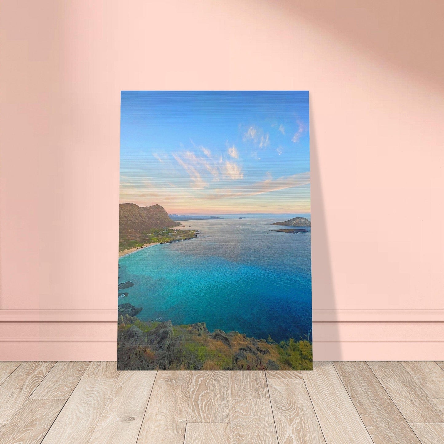 Brushed Aluminum Print Ka Iwi, Oahu, Hawaii
