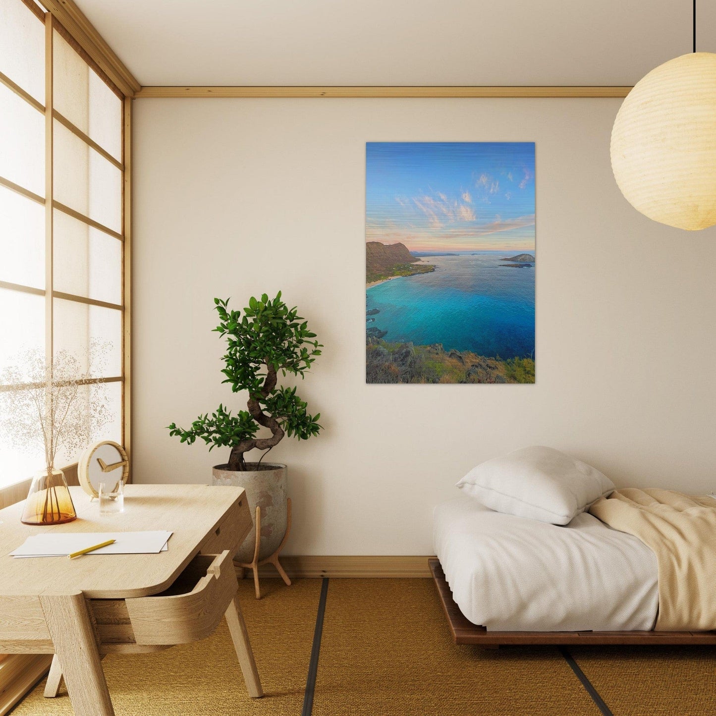 Brushed Aluminum Print Ka Iwi, Oahu, Hawaii