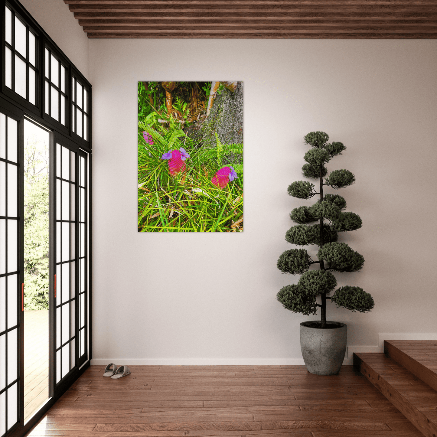 Triple Blossom Brushed Aluminum Print