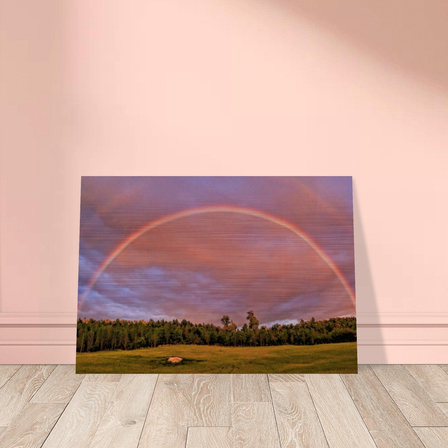 Double Rainbow Brushed Aluminum Print