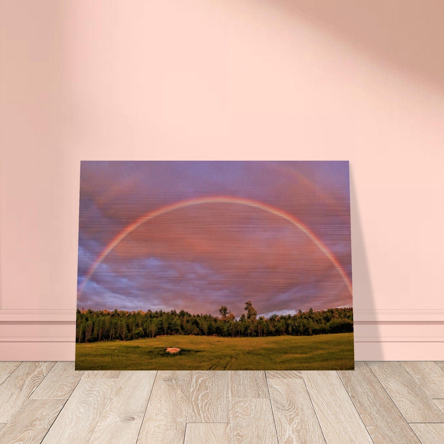 Double Rainbow Brushed Aluminum Print