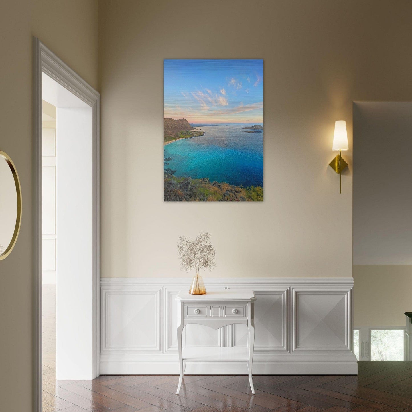 Brushed Aluminum Print Ka Iwi, Oahu, Hawaii