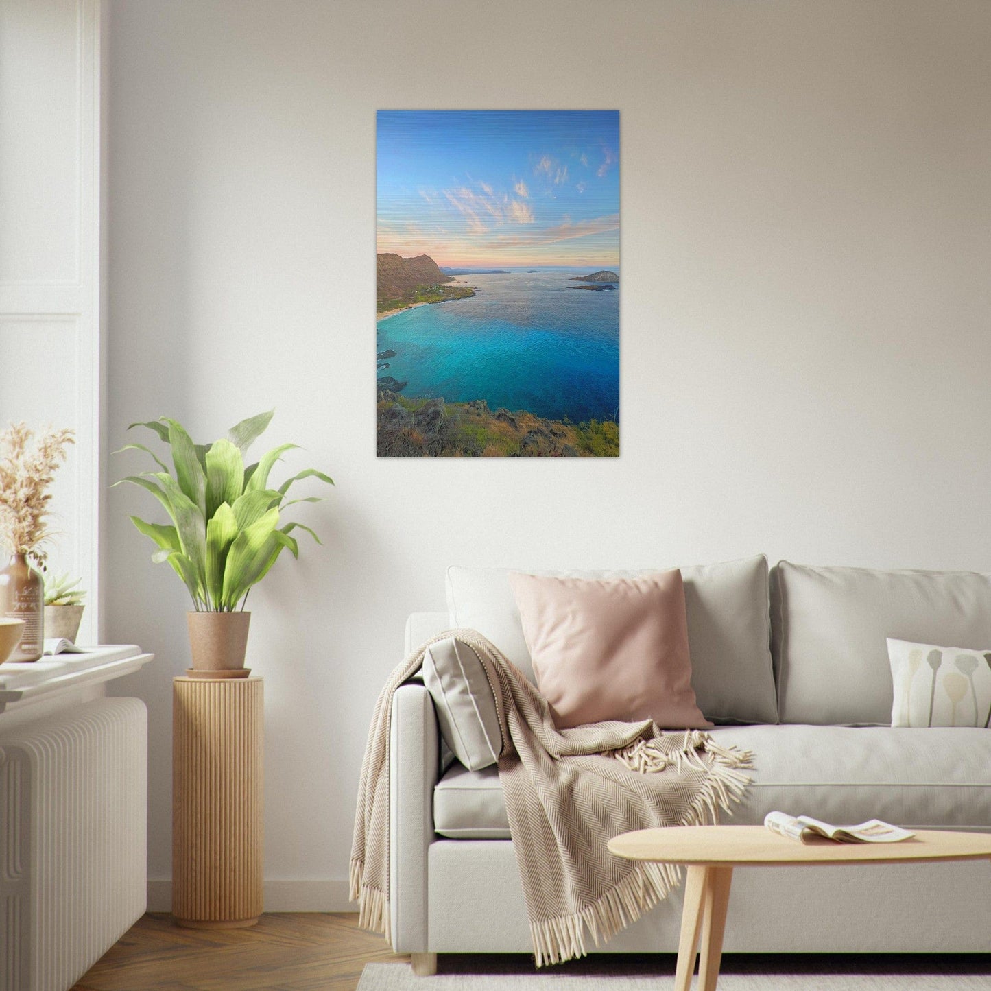 Brushed Aluminum Print Ka Iwi, Oahu, Hawaii