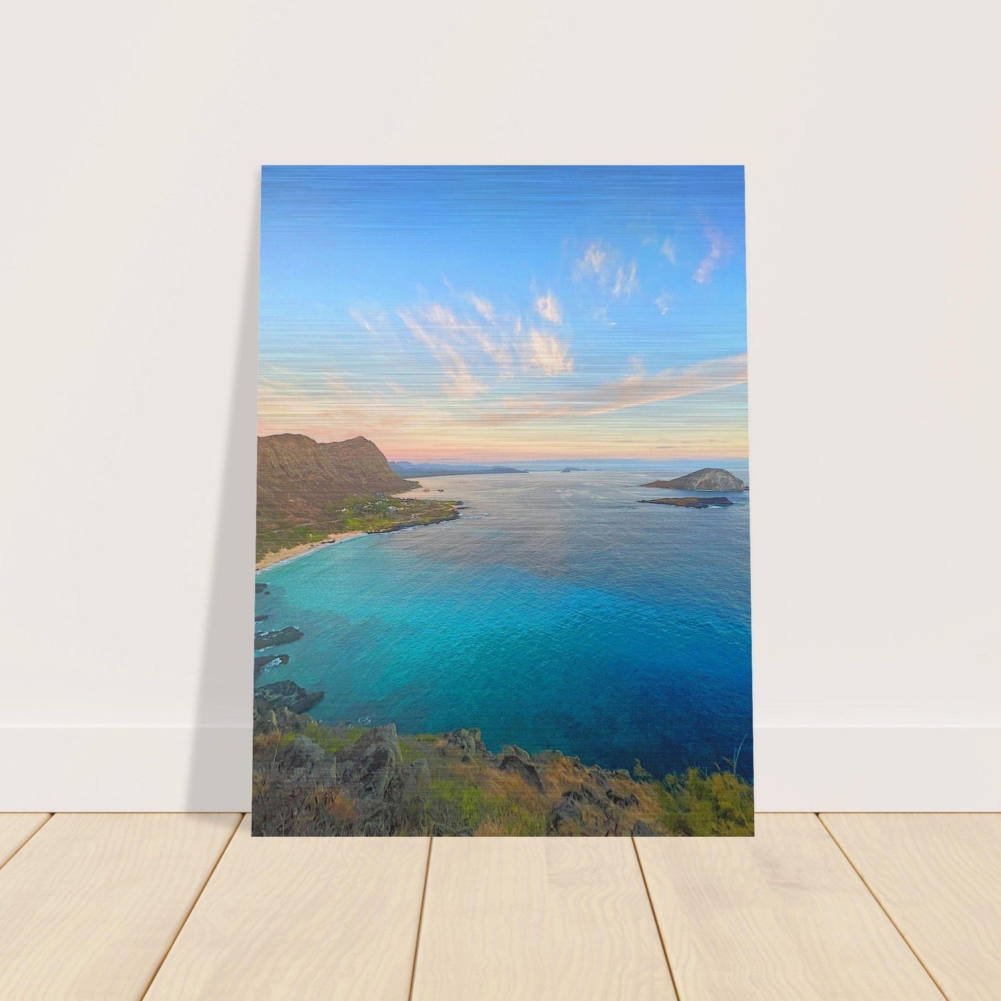Brushed Aluminum Print Ka Iwi, Oahu, Hawaii
