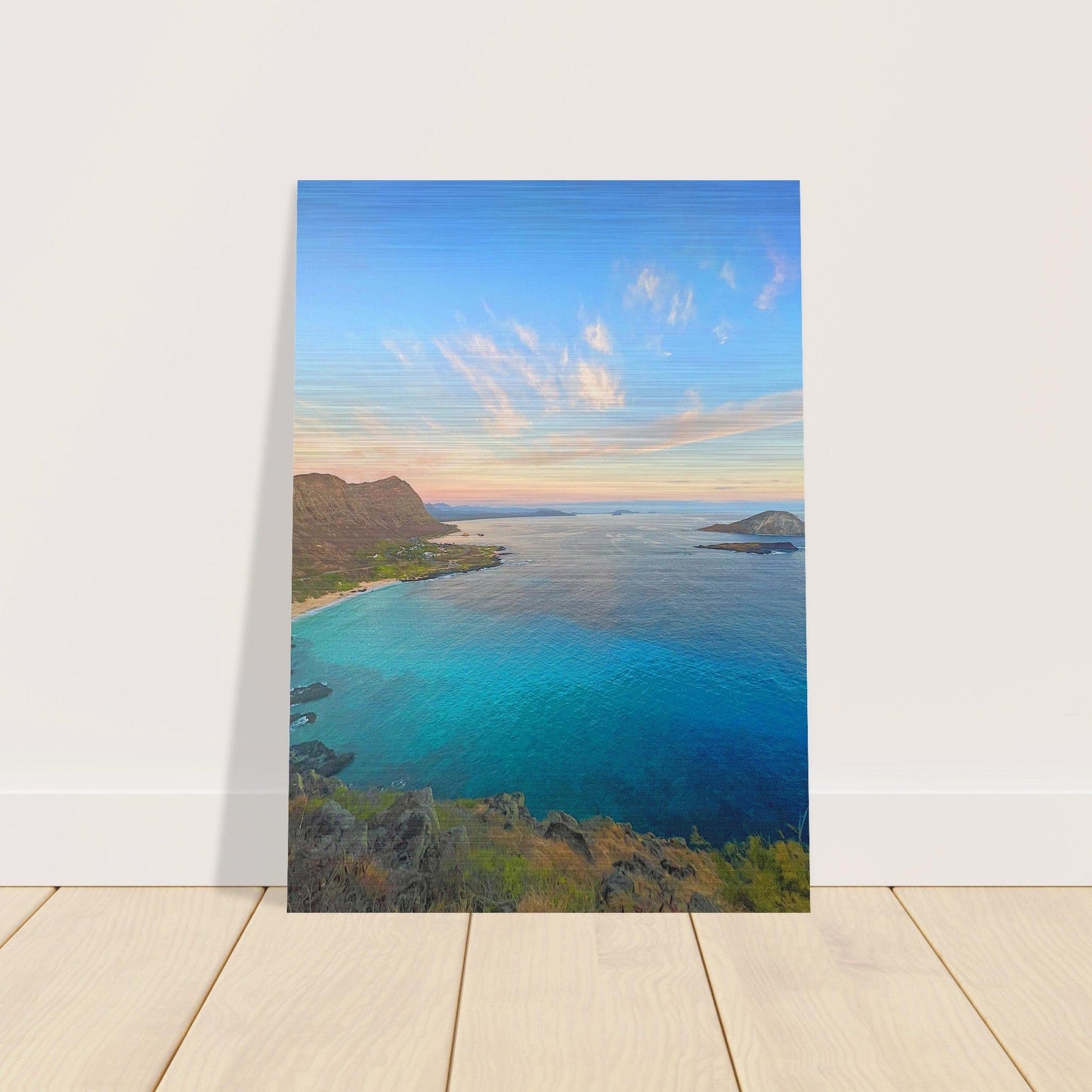 Brushed Aluminum Print Ka Iwi, Oahu, Hawaii