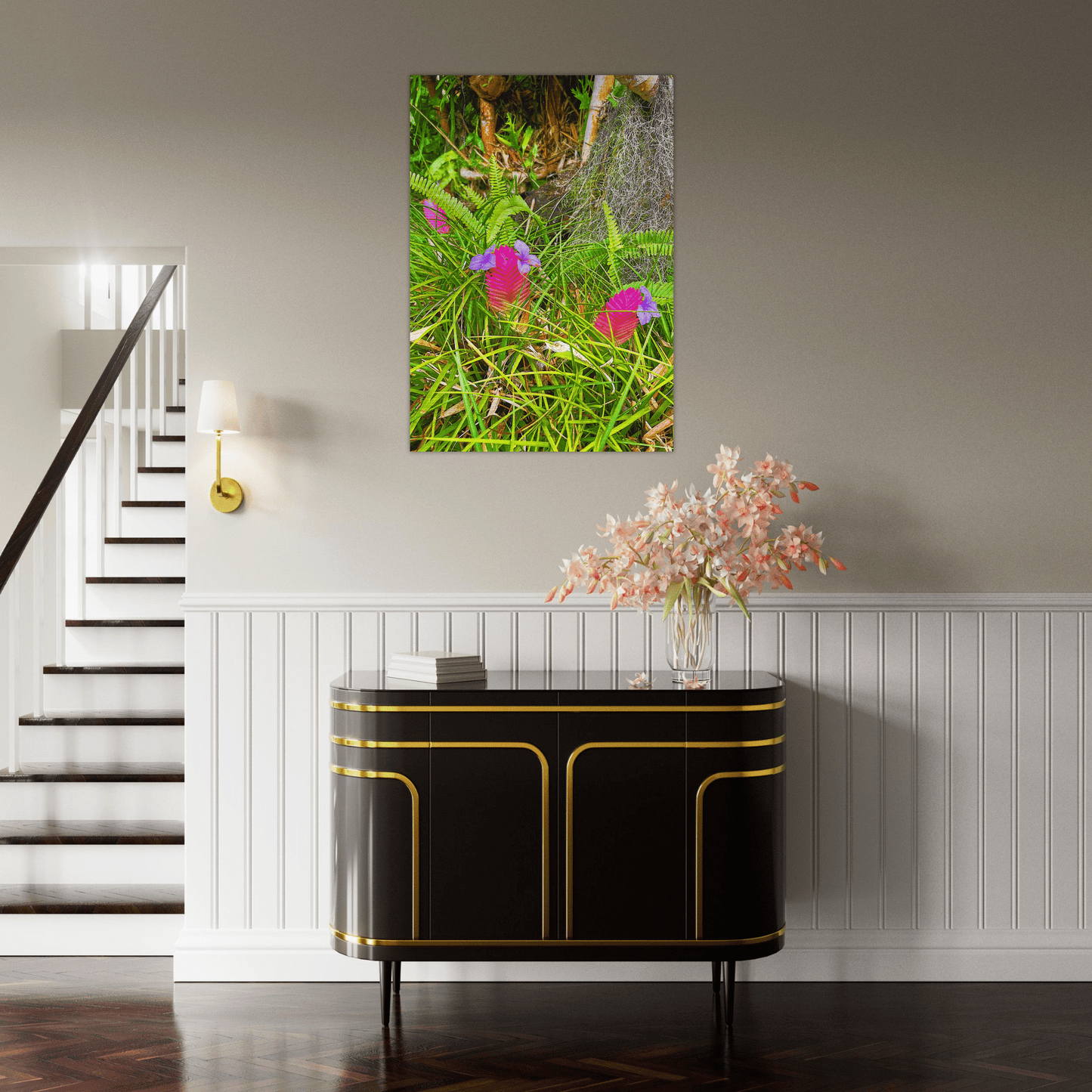 Triple Blossom Brushed Aluminum Print