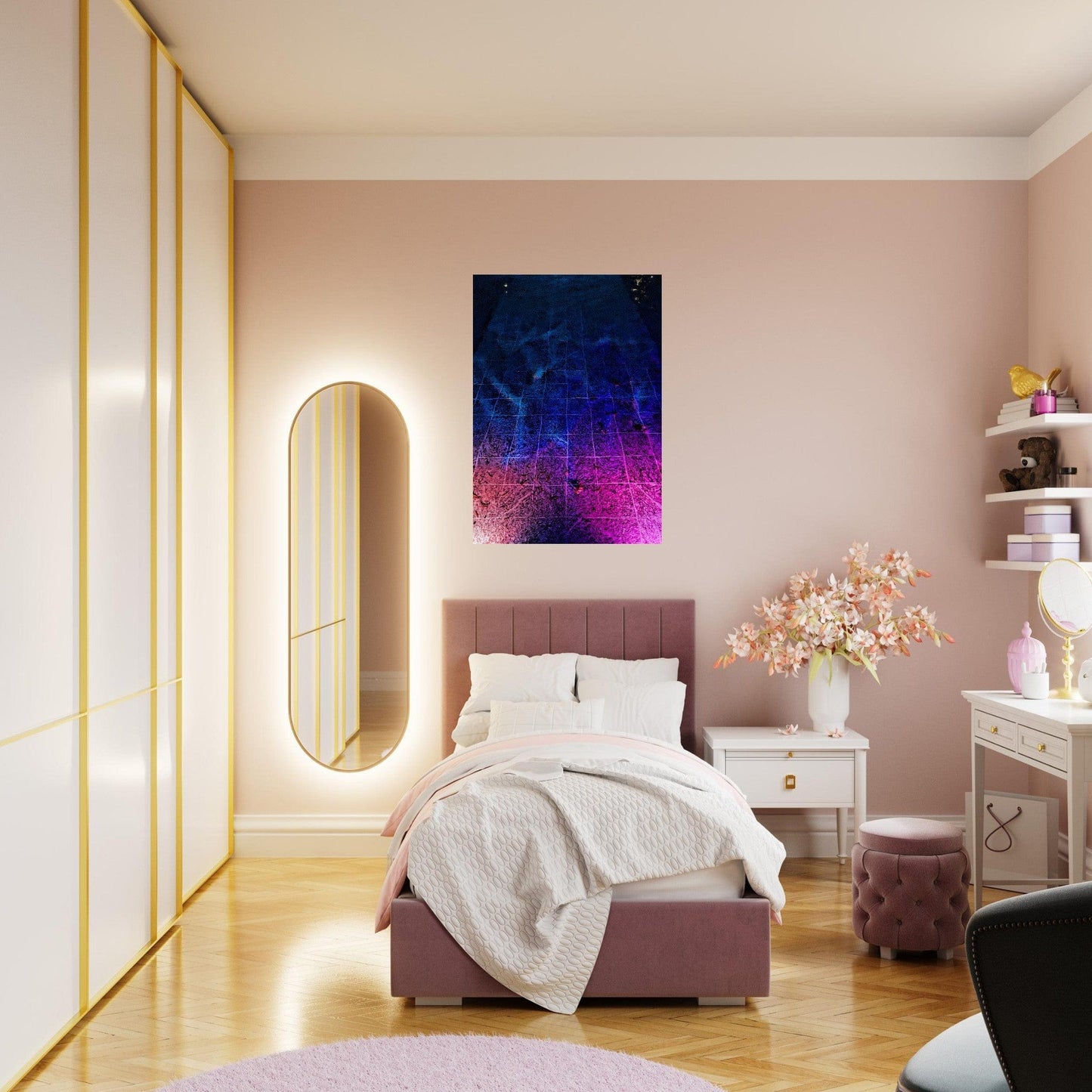 Trippy Nights Brushed Aluminum Print