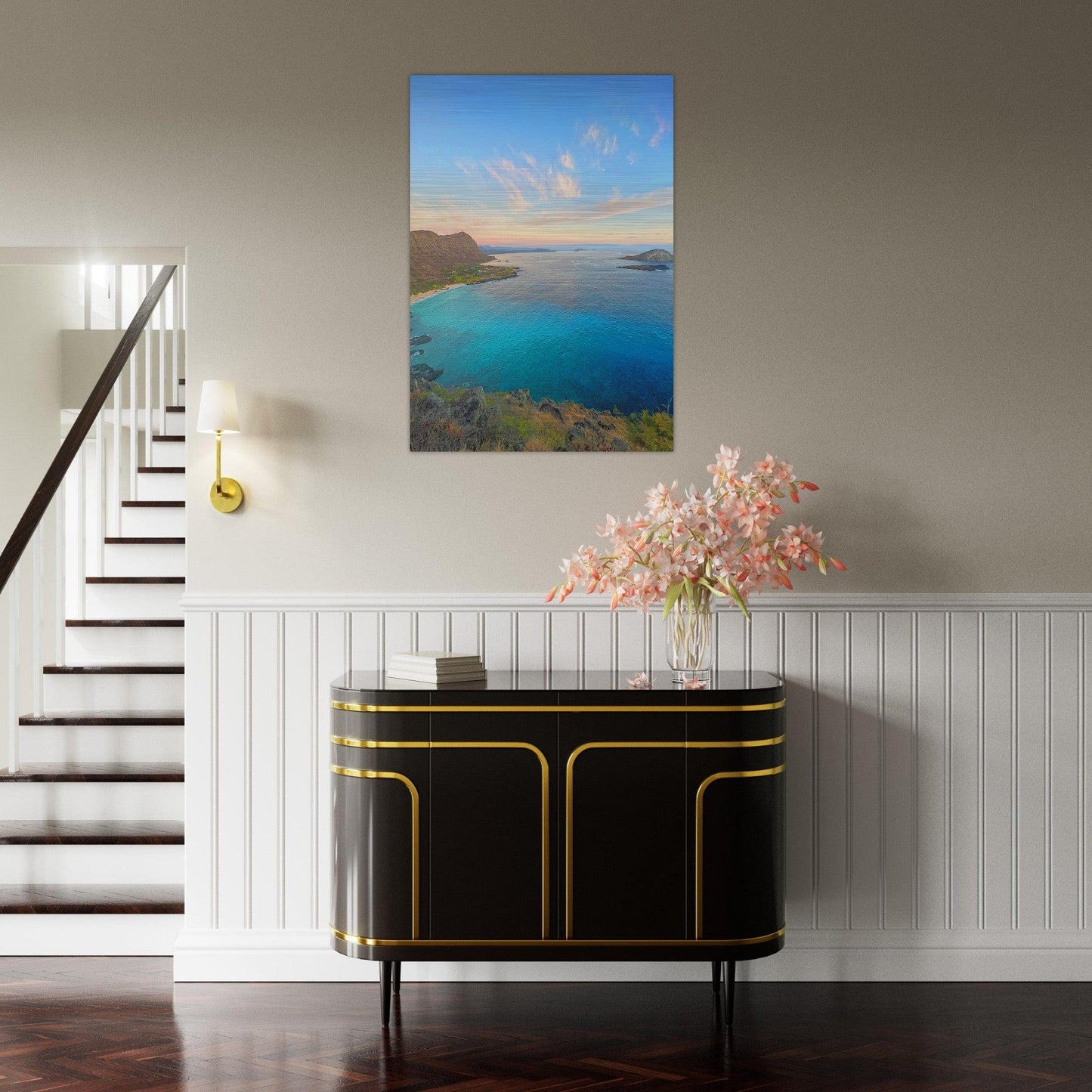 Brushed Aluminum Print Ka Iwi, Oahu, Hawaii