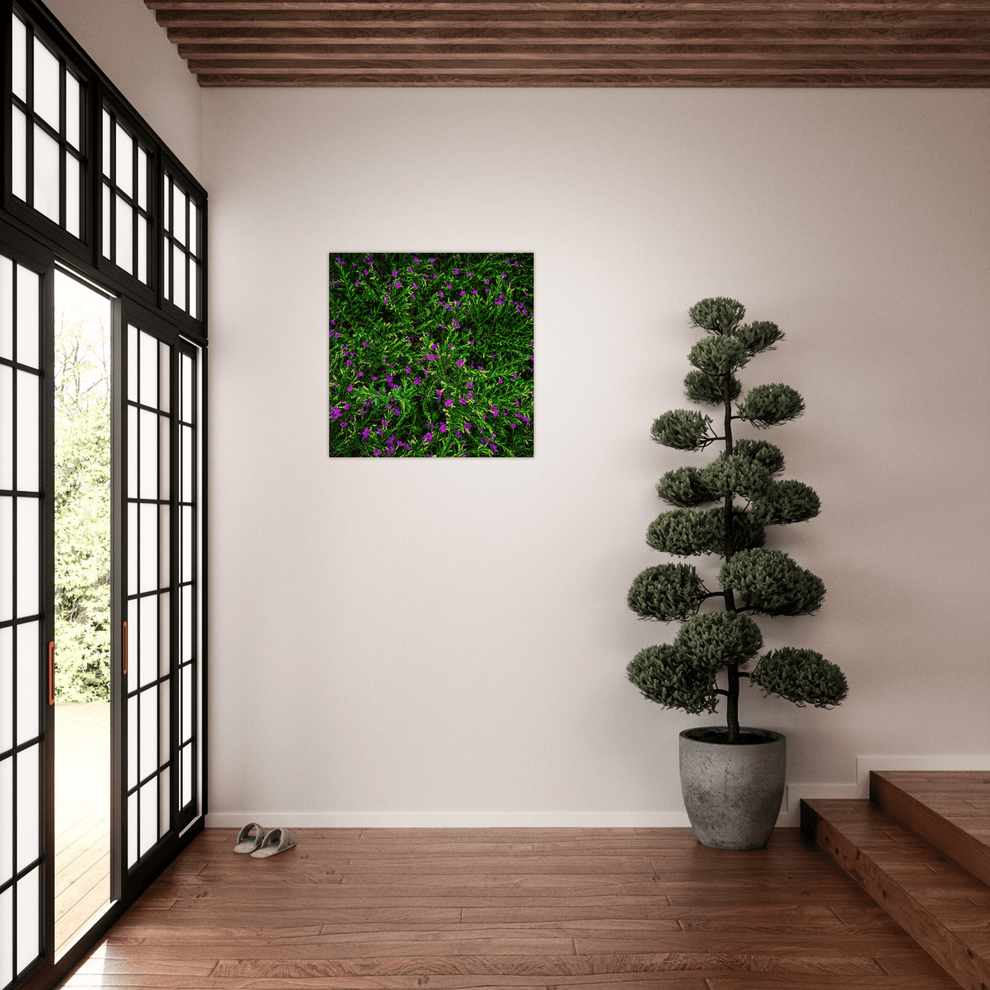 Green N Purpp Brushed Aluminum Print