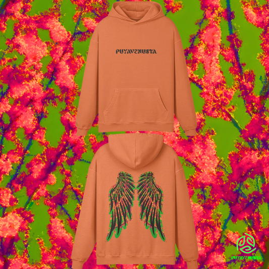 PUYAVENUSTA X HAWLUCHITO WINGS - PREMIUM COTTON HOODIE - PUYAVENUSTA